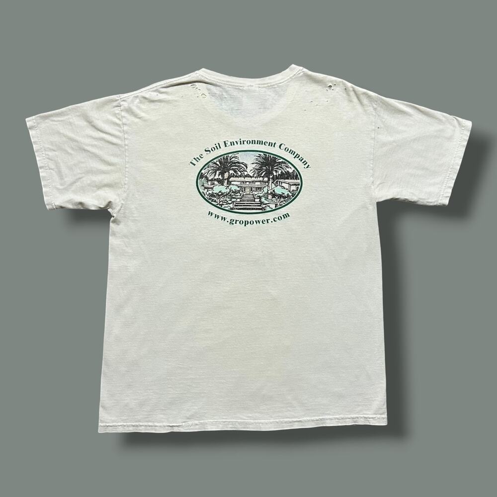 Vintage Thrashed Shirt White Tee Distressed Graphic Tshirt y2k Mens Large